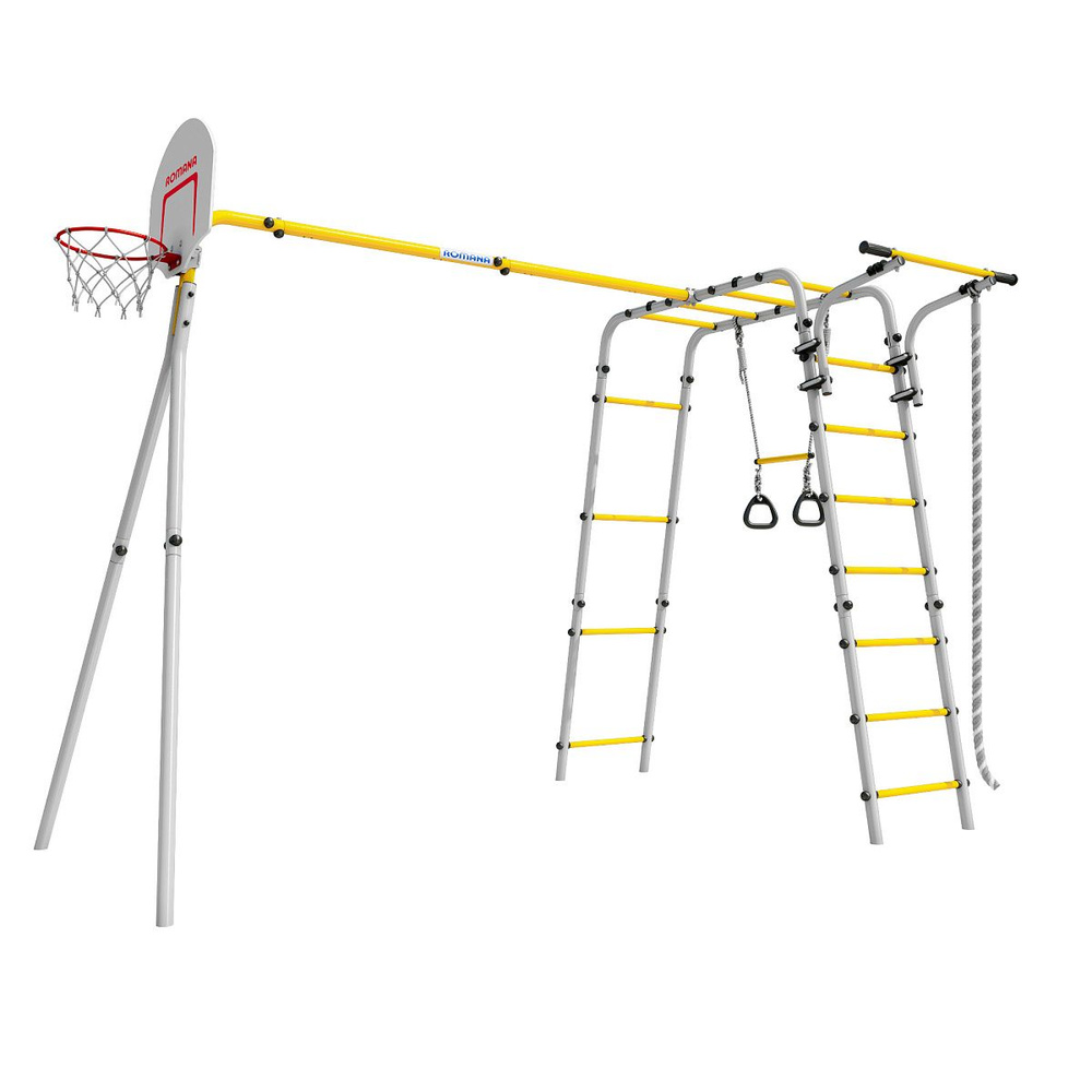 Детский спортивный комплекс для дачи ROMANA Акробат - 2 (желтый/серый) (без качелей)  #1