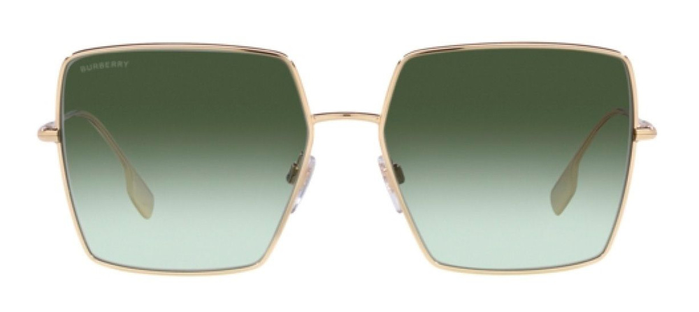 Женские солнцезащитные очки Burberry BE 3133 11098E, цвет: золотой, цвет линзы: зеленый, квадратные, #1