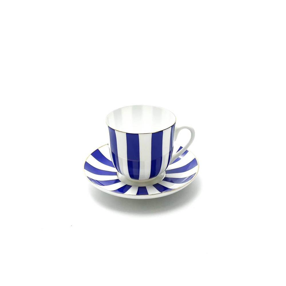 Кофейная чашка с блюдцем "Да и нет" (кобальт); Форма: Ландыш2, 180мл  #1