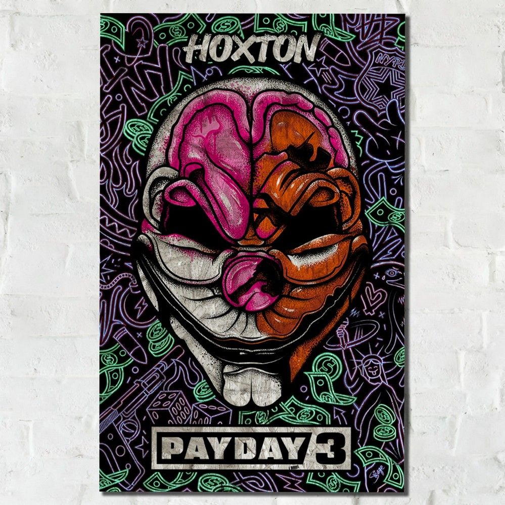 Картина интерьерная на рельефной доске игры PayDay 3 (Пэй Дэй, Hoxton, PS, PC, XBOX, SWITCH) - 13603 #1