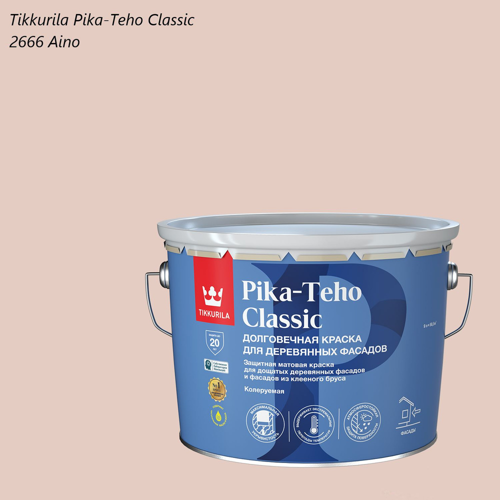 Краска для деревянных фасадов Tikkurila Pika-Teho Classic (9л) 2666 Aino #1