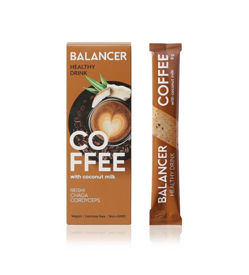 Напиток растворимый BALANCER COFFEE Кофе на кокосовом молоке , 10 стиков  #1