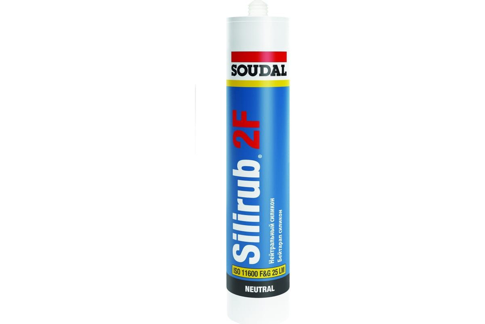 Герметик силиконовый нейтральный Soudal Silirub 2 F серый 300 мл  #1