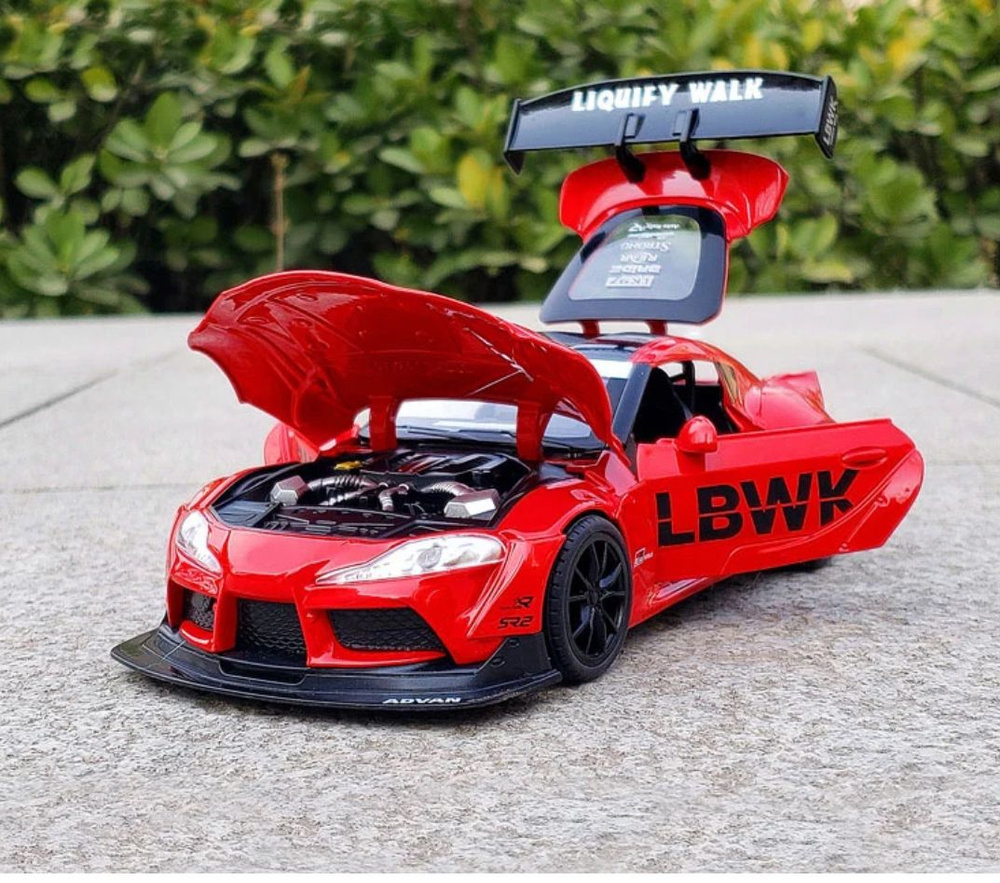 Коллекционная масштабная модель Toyota Supra Liberty Walk LBWK 1:24 (металл,свет,звук)  #1