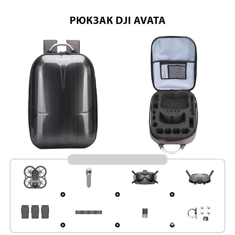 Большой жесткий рюкзак для дрона квадрокоптера DJI Avata #1