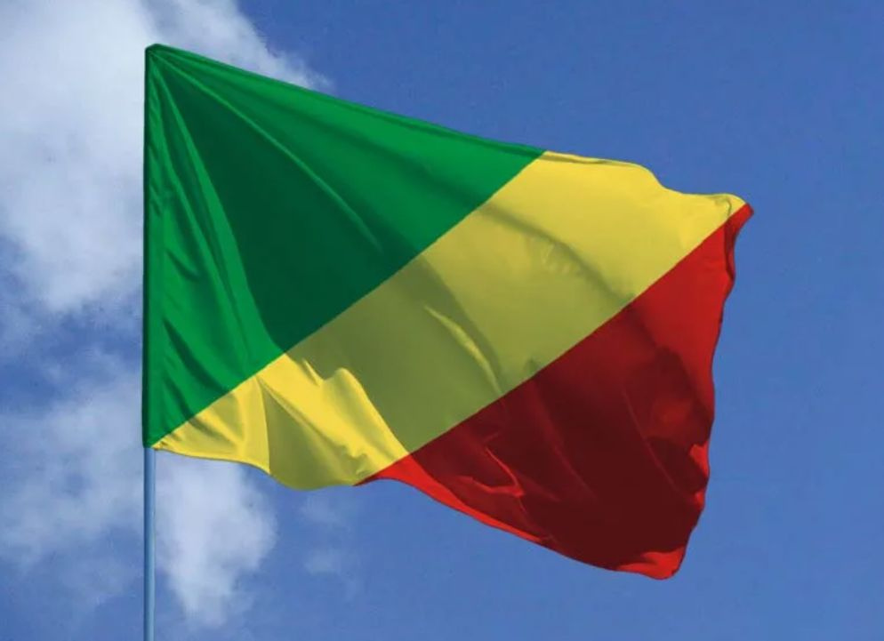 Двусторонний флаг Республики Конго 40х60 см на лодку, катер или яхту с люверсами  #1