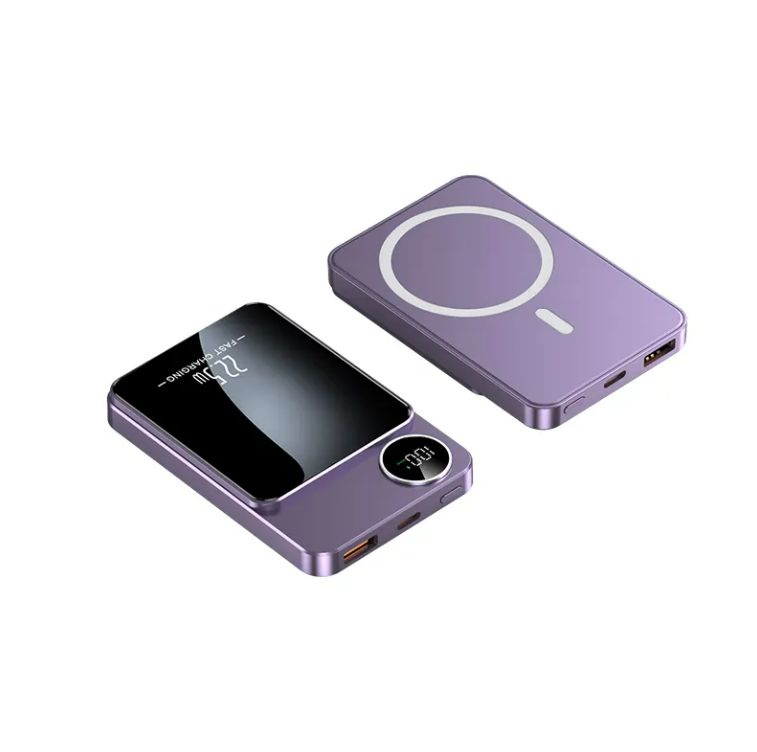 Внешний магнитный аккумулятор для телефона с поддержкой MagSafe Беспроводная зарядка для смартфона Powerbank #1