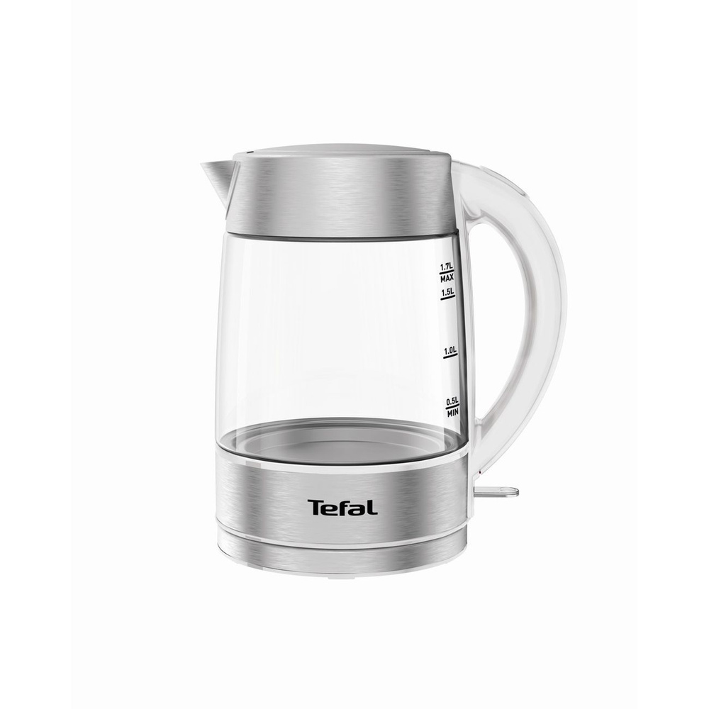 Tefal Электрический чайник Glass Kettle KI772138, серебристый, белый  #1