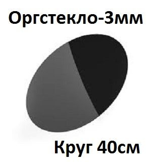 Оргстекло черное круглое 40 см, 3 мм, 1 шт. / Акрил черный глянцевый диаметр 400 мм  #1