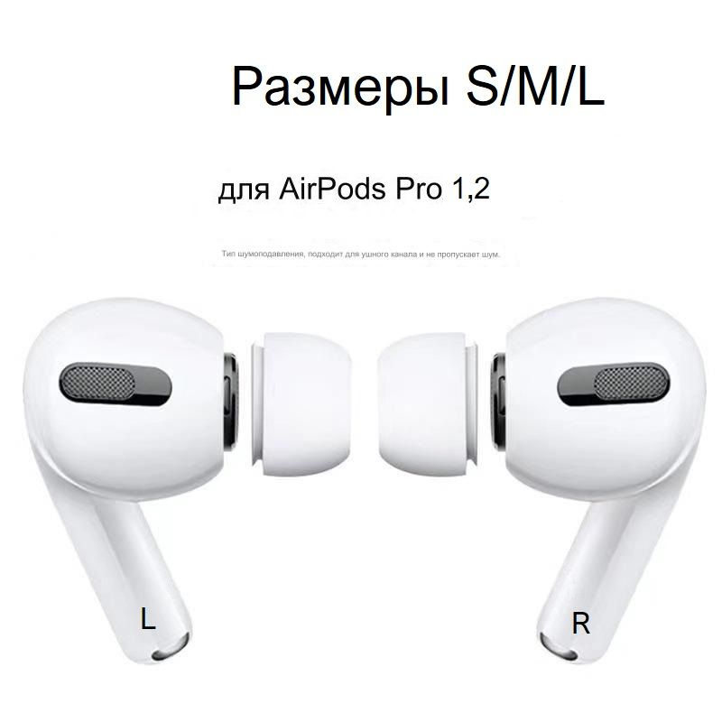 Амбушюры для наушников AirPods Pro 1,2 (размеры S, M, L, 6 штук) #1