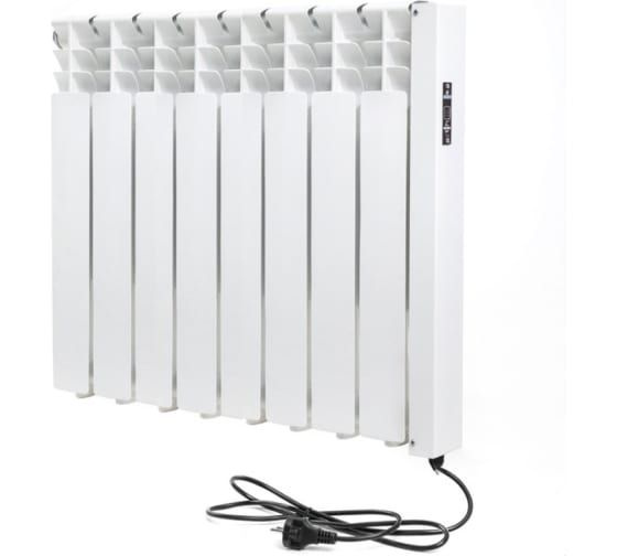 Радиатор отопления электрический с терморегулятором Normand 8 (белый)  #1