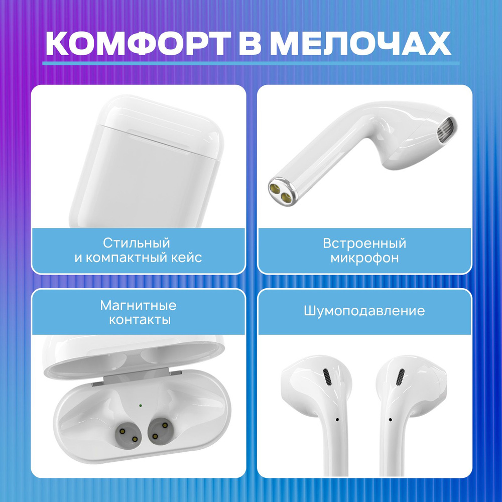 Беспроводные наушники Bluetooth с микрофоном и шумоподавлением  #1