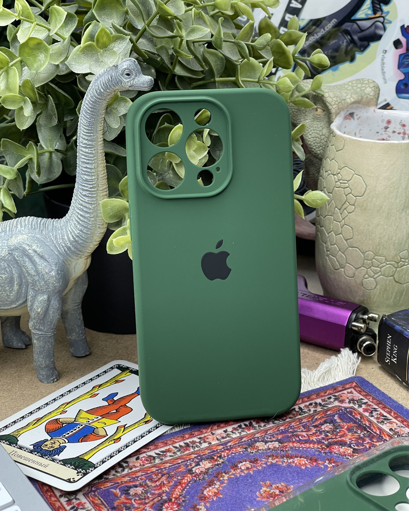 Силиконовый чехол на iPhone 15 Pro с защитой камер, противоударный / Silicone Case iPhone 15 Pro Green #1