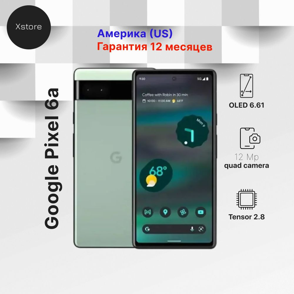 Google Смартфон Pixel 6a USA 6/128 ГБ, зеленый #1