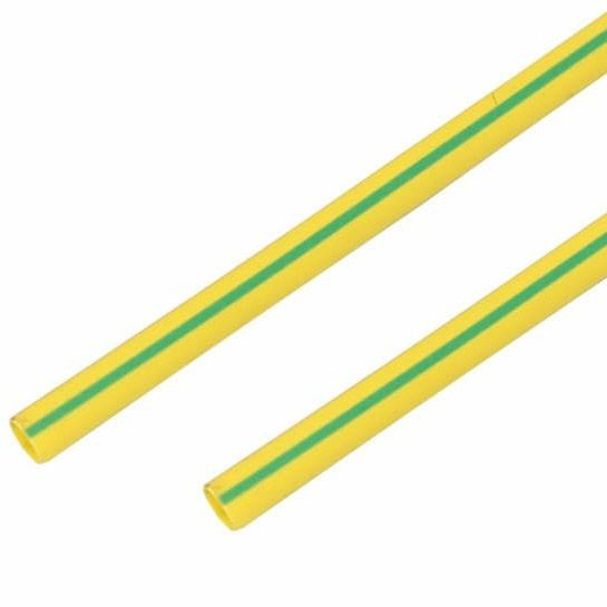 Термоусаживаемая трубка REXANT 6,0/3,0 мм, желто-зеленая 20-6007 (упак 50 шт по 1 м)  #1