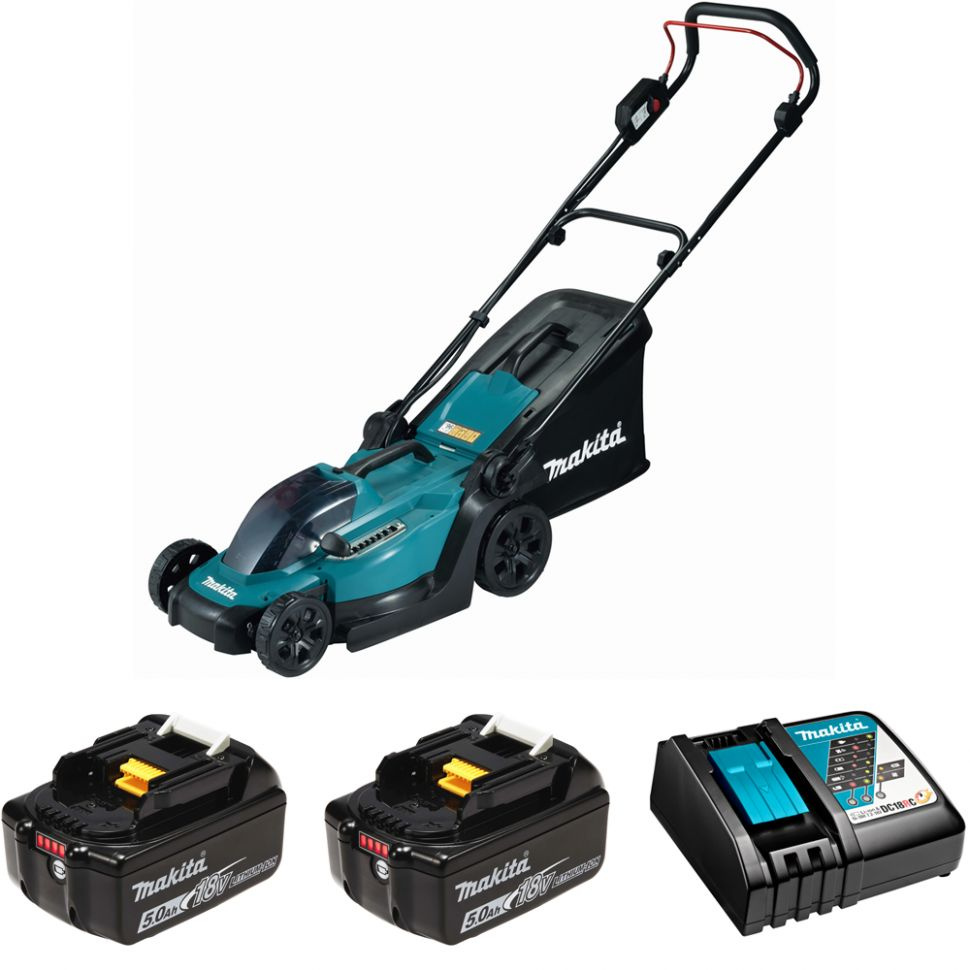 Аккумуляторная газонокосилка Makita DLM330RTE 18V, 2x5.0Ah, DC18RC, Li-Ion  #1