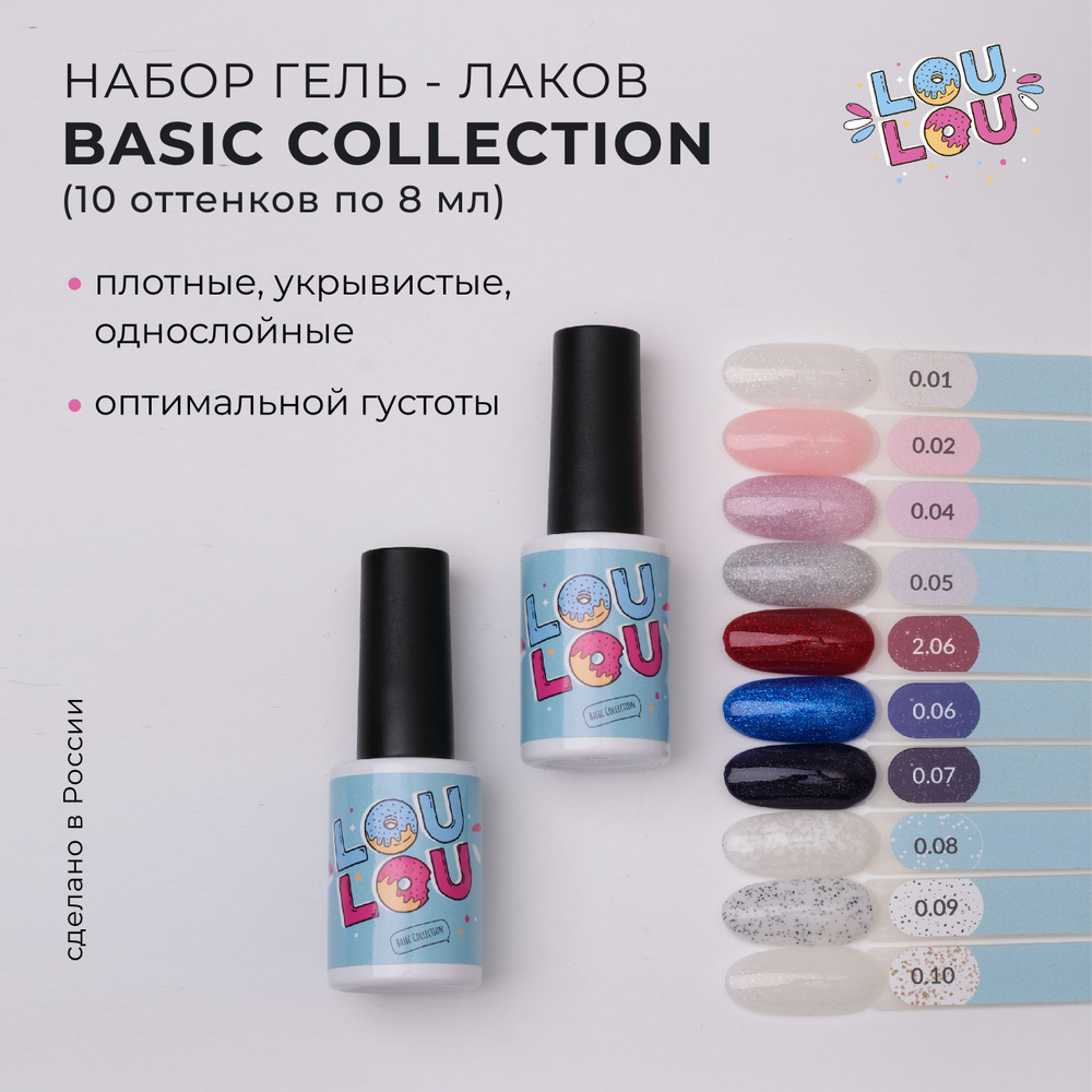 Гель-лак для ногтей набор Basic Collection Fantasy Nail LOULOU #1