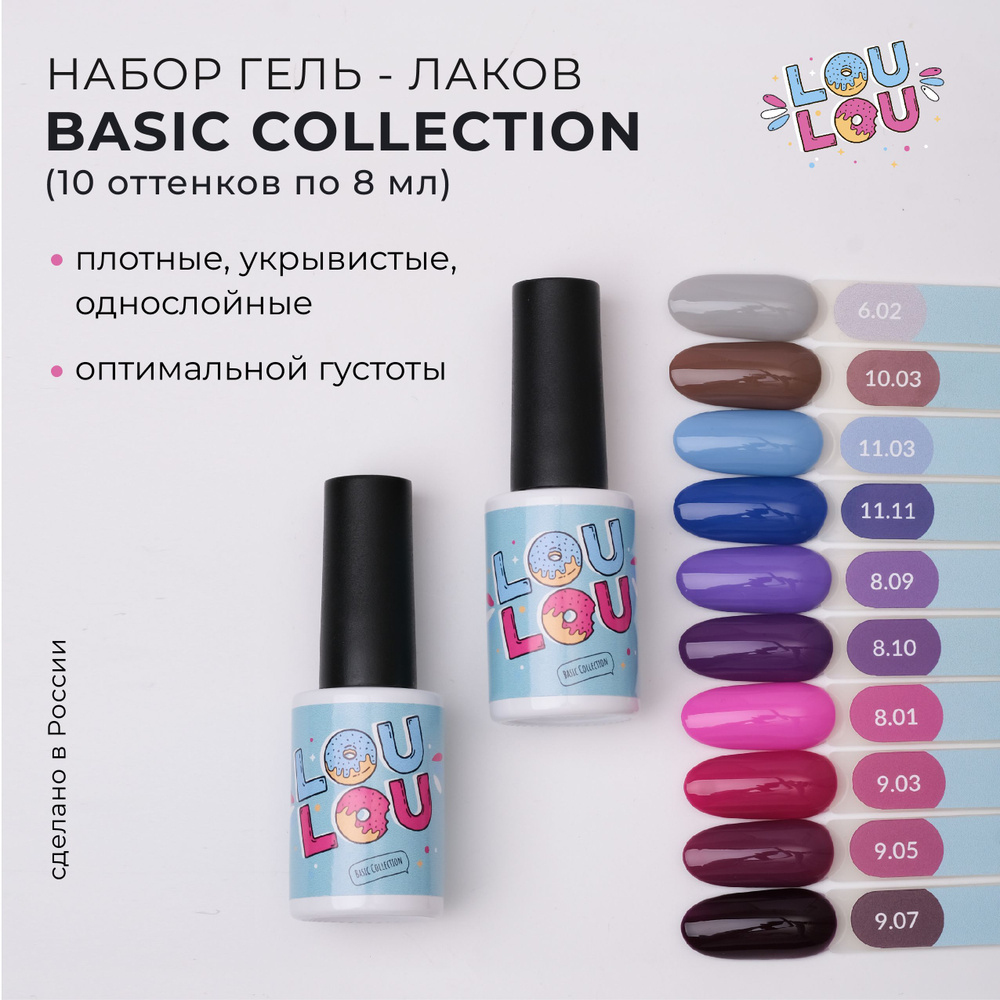 Гель-лак для ногтей набор Basic Collection Evening Sky LOULOU #1