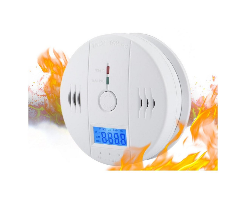 Автономный датчик угарного газа для помещений с сиреной (85Дб) - Страж Газ ВИП-910-Q (белый) - LCD-дисплей, #1