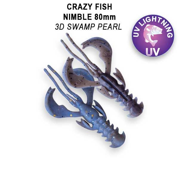 Силиконовые приманки Crazy Fish Nimble 3.2" 72-80-3d-6-F кальмар, плавающие  #1