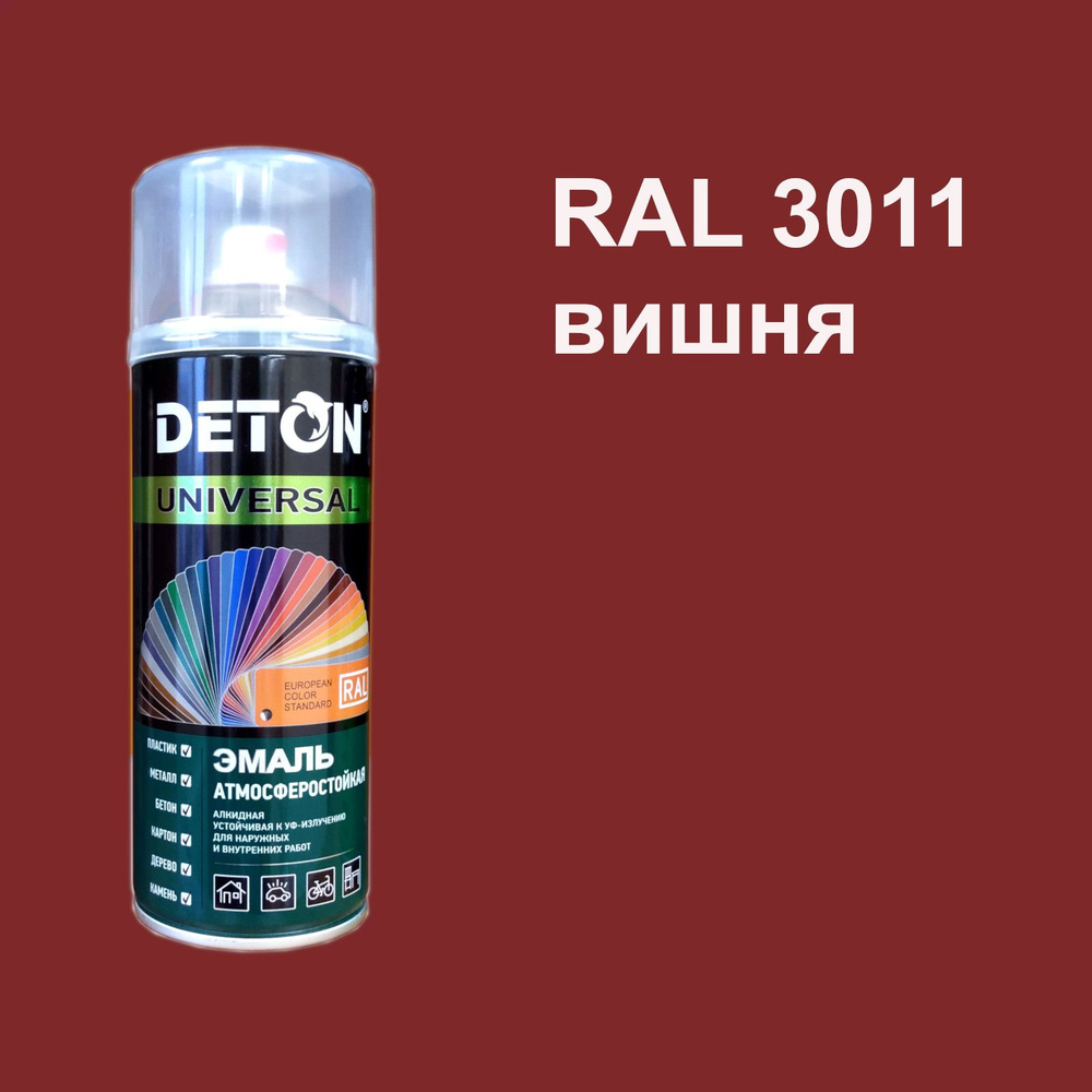 Deton Аэрозольная краска, до 50°, Алкидная, Глянцевое покрытие, 0.52 л, 0.33 кг  #1