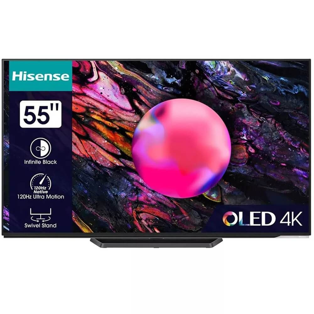 Hisense Телевизор 55A85K(2023) Смарт ТВ с голосовым управлением; 55" 4K UHD, темно-серый, черный матовый #1