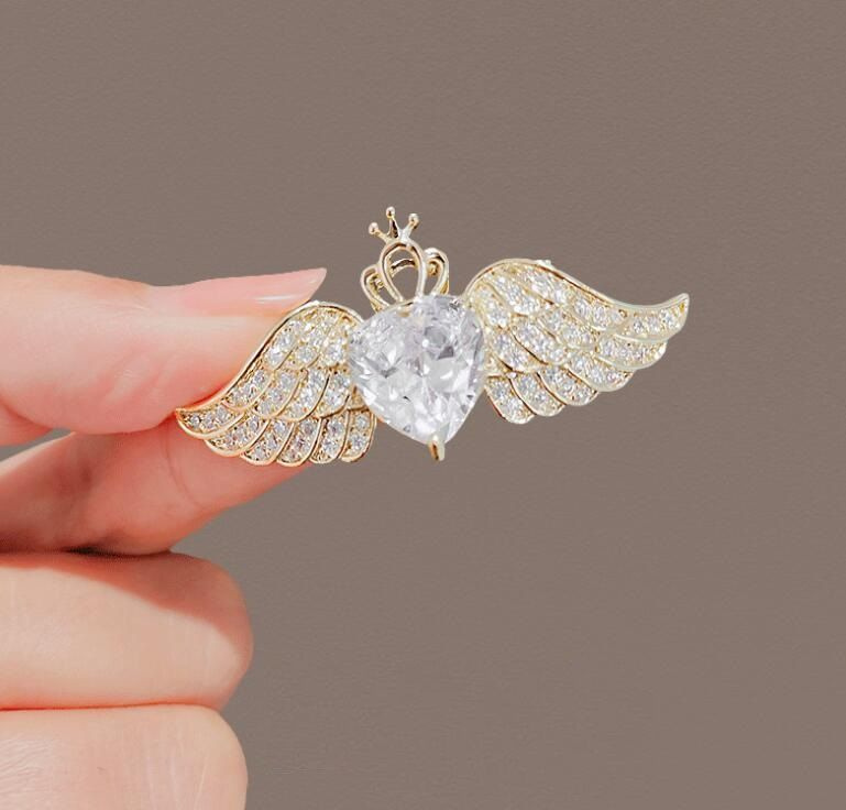 Брошь женская "Крылья ангела" размер 50*23 мм. #1
