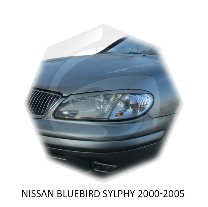 Реснички на фары NISSAN BLUEBIRD SYLPHY 2000-2005г - под покраску в сером грунте 2 шт.  #1