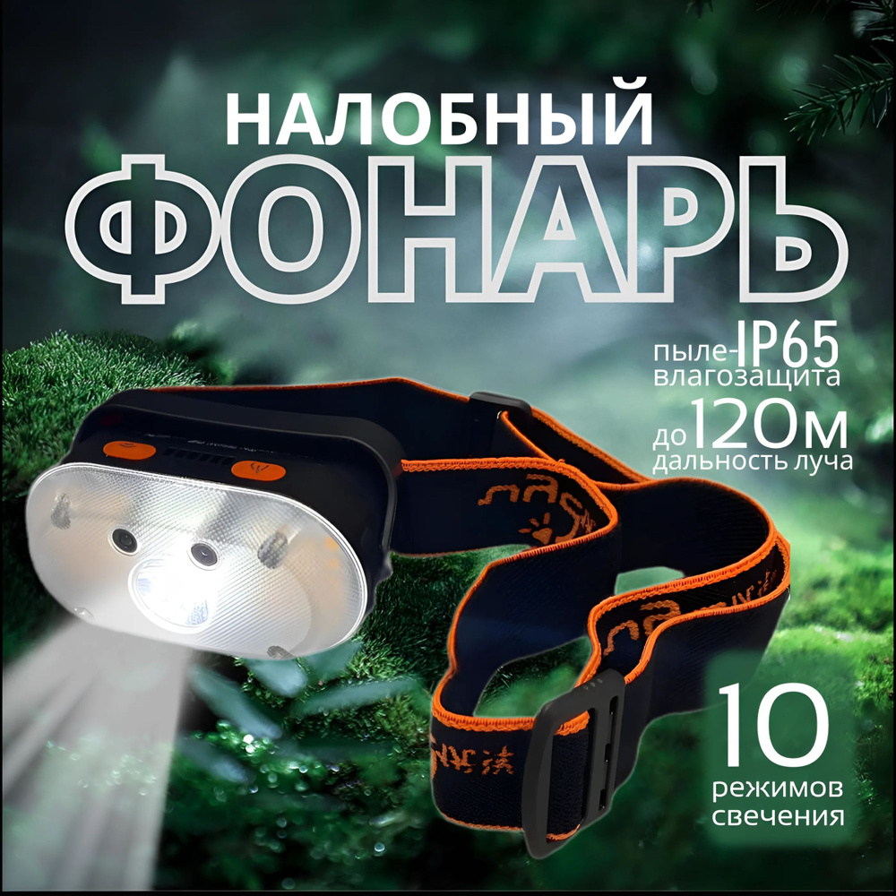 Фонарь налобный 10 режимов New 2024 #1