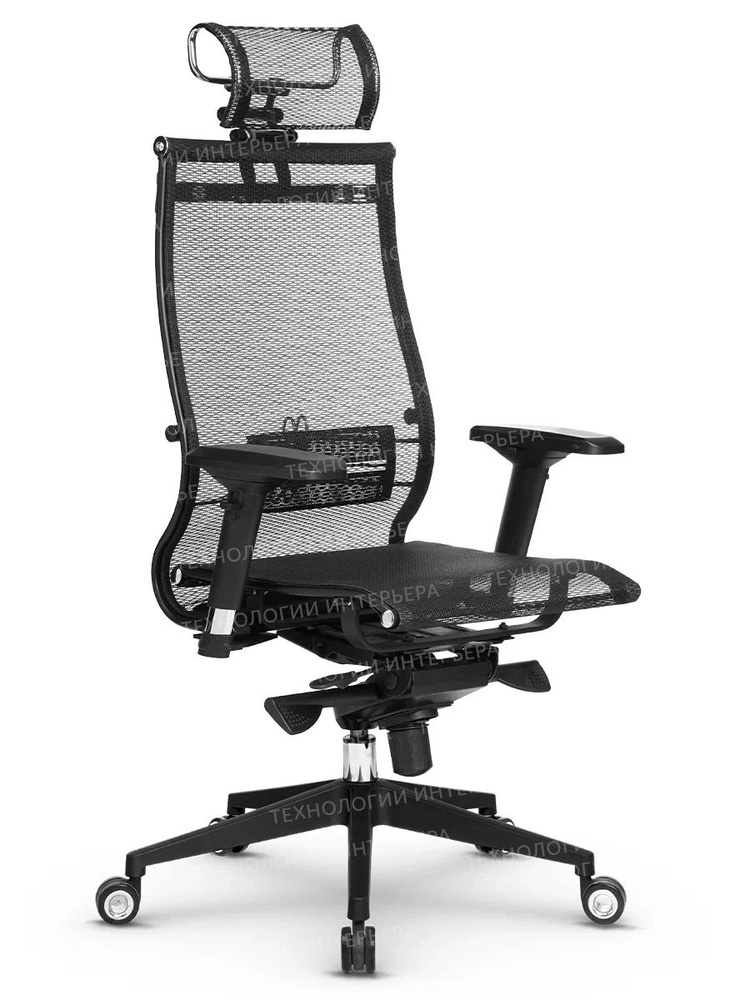 Кресло руководителя METTA Samurai Black Edition черный, сетка / Компьютерное кресло для директора, менеджера #1