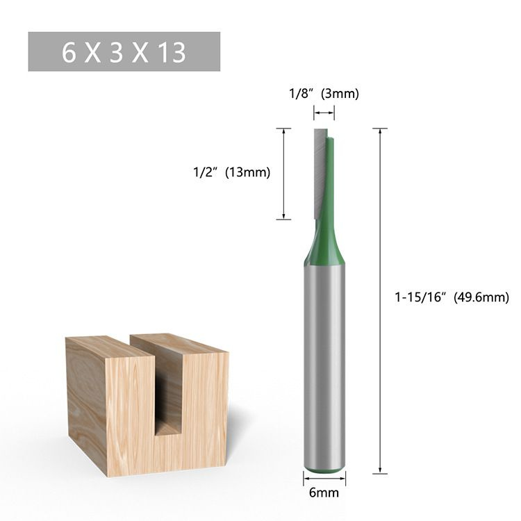 Фреза по дереву пазовая прямая 3 х 13 ммхвостовик 6 мм #1