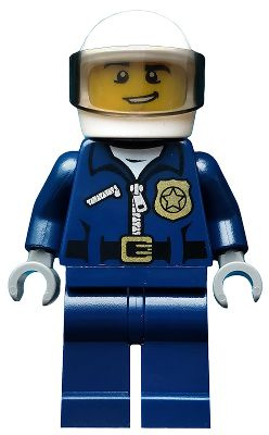 Минифигурка Lego Police - City Motorcycle Officer, Lopsided Grin cty0484 #1