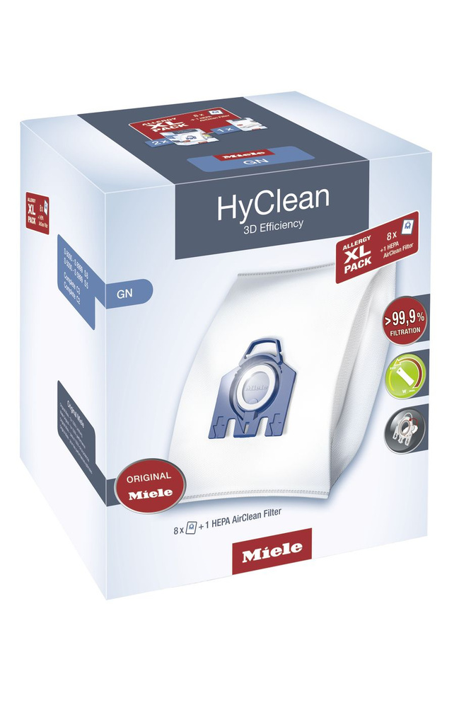 Комплект мешков-пылесборников Allergy XL pack HyClean 3D GN (8 шт), HEPA SF HA 50 (1 шт)  #1