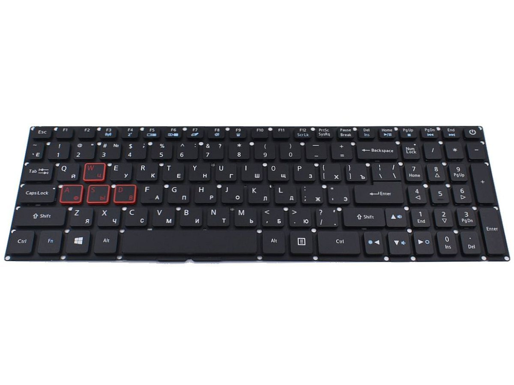 Клавиатура для Acer Predator Helios 300 PH317-52-70X8 ноутбука черная с красными WASD с подсветкой  #1