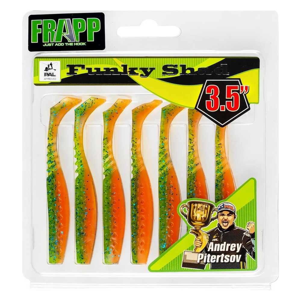 Приманка силиконовая Frapp Funky Shad 3.5" #PAL11 (7 шт/уп) #1