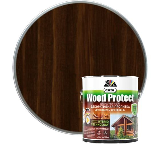 Dufa Wood Protect / Дюфа Вуд Протект Пропитка декоративная для защиты древесины ПАЛИСАНДР 2,5 л.  #1