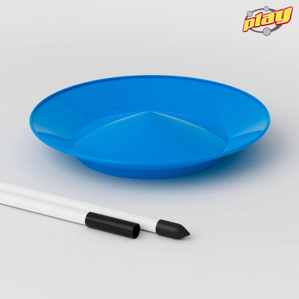 Цирковая тарелка для жонглирования / вращения с палочкой Play Juggling, 1 тарелка с палочкой голубая #1