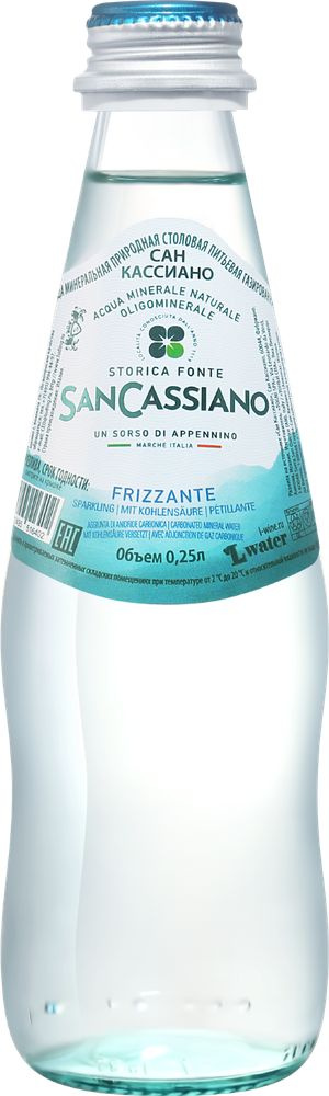 Вода минеральная природная питьевая столовая газированная Сан Кассиано 0,25л по 24 Тоньи Спа  #1