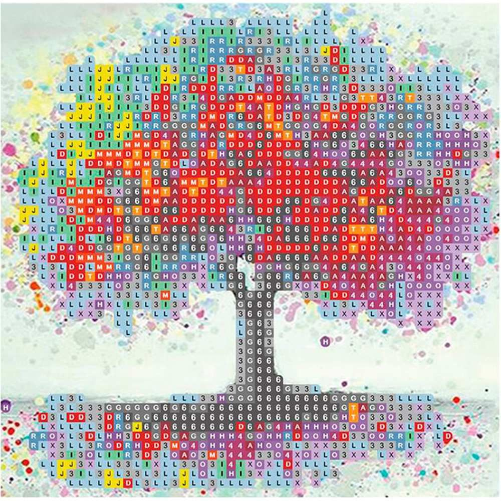 Набор для творчества Алмазная мозаика 5D Дерево 20х20 см, без подрамника, частичное заполнение 80864А #1