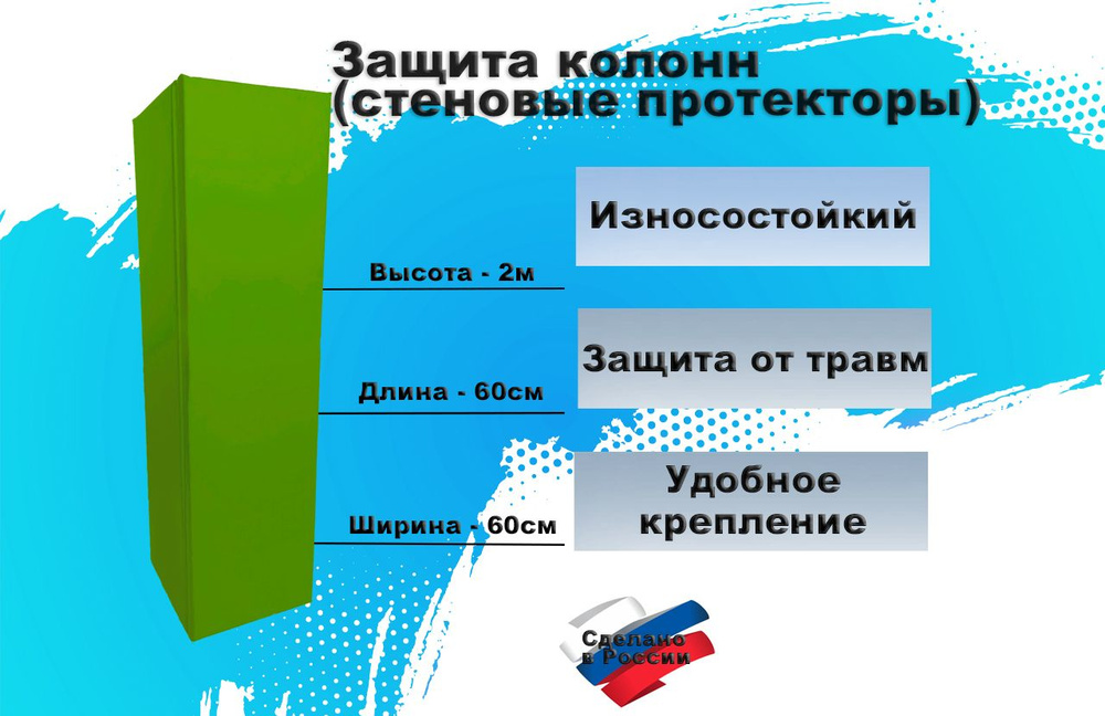 Защита колонн (стеновой протектор), высота 200см, ширина 60см SportPanda  #1