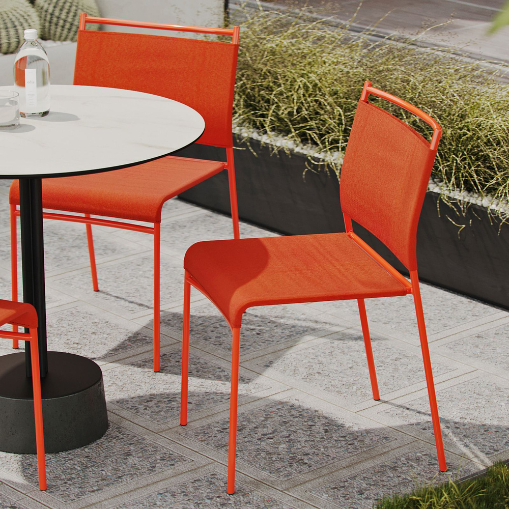 ArtCraft / Суперлегкий уличный стул Easy на металлокаркасе оранжевого цвета, садовый стул, дачный стул, #1