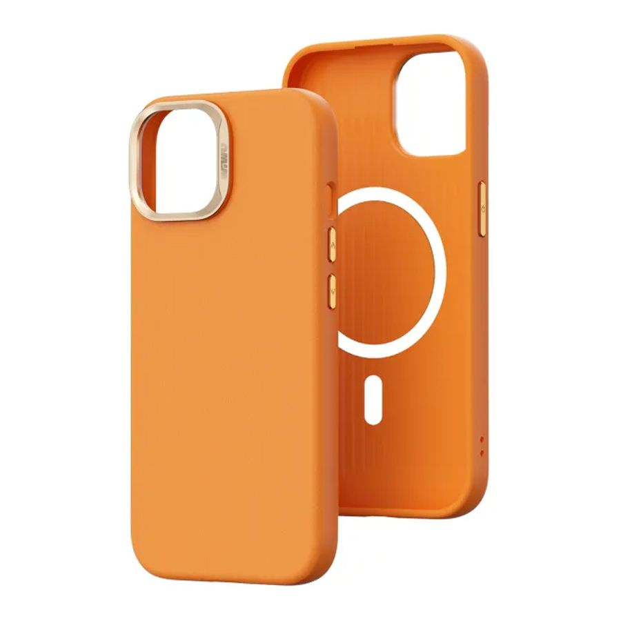 Чехол-накладка WIWU Vegan Leather Phone Case for Apple iPhone 15 PRO SP-019 Orange (Оранжевый)  #1