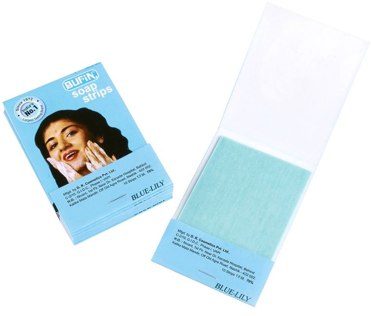 Soap Strips BLUE-LILY Bufin (Мыло одноразовое, полоски (стрипсы), аромат ГОЛУБАЯ ЛИЛИЯ, Бафин), 1 шт. #1