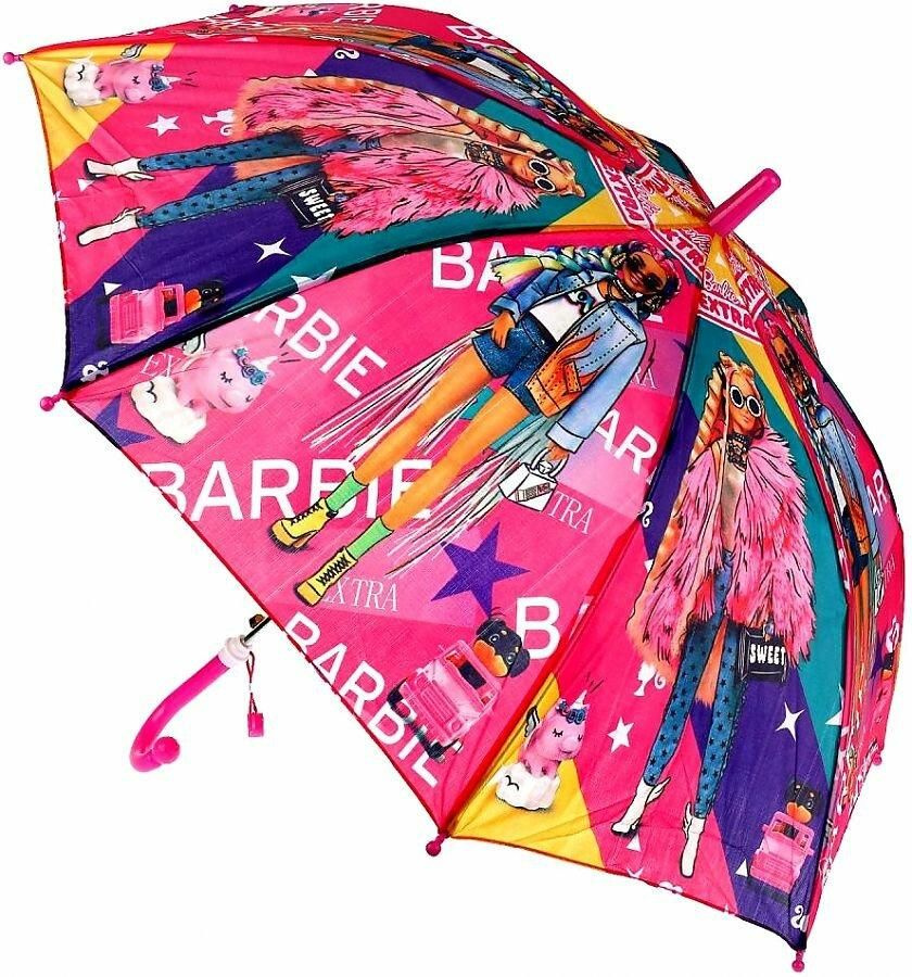 Зонт Играем вместе "Барби", детский, радиус 45 см, ткань, полуавтомат  #1