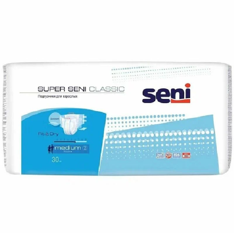 Подгузники для взрослых Super Seni Classic Medium по 30 шт, обхват 75-110 см.  #1