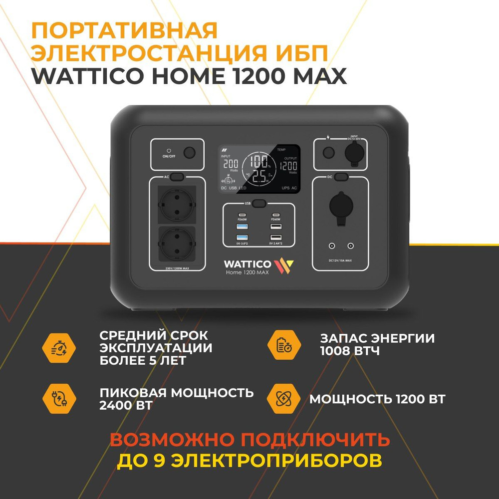 Внешний аккумулятор (Power Bank) WATTICO huntsman300_1_DC_USB Type-C_USB -  купить по выгодным ценам в интернет-магазине OZON (628788893)