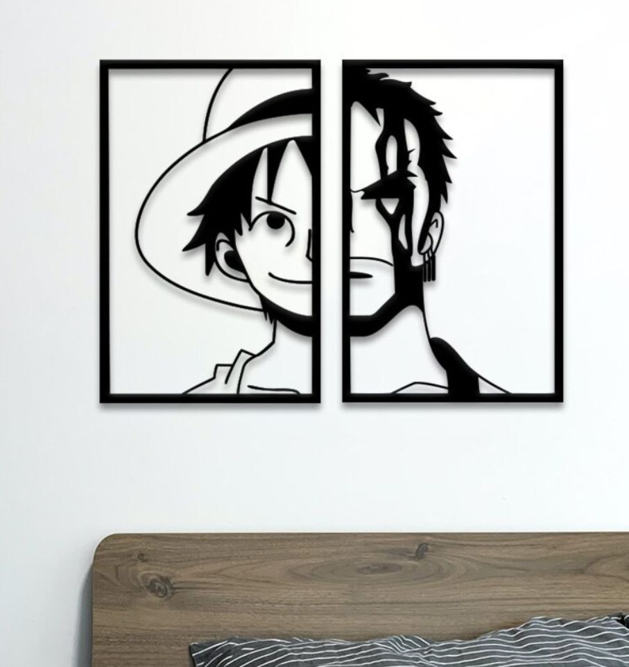 Панно набор 50 см Ророноа Зоро из аниме и манга "One Piece", наклейка на стену, картина  #1