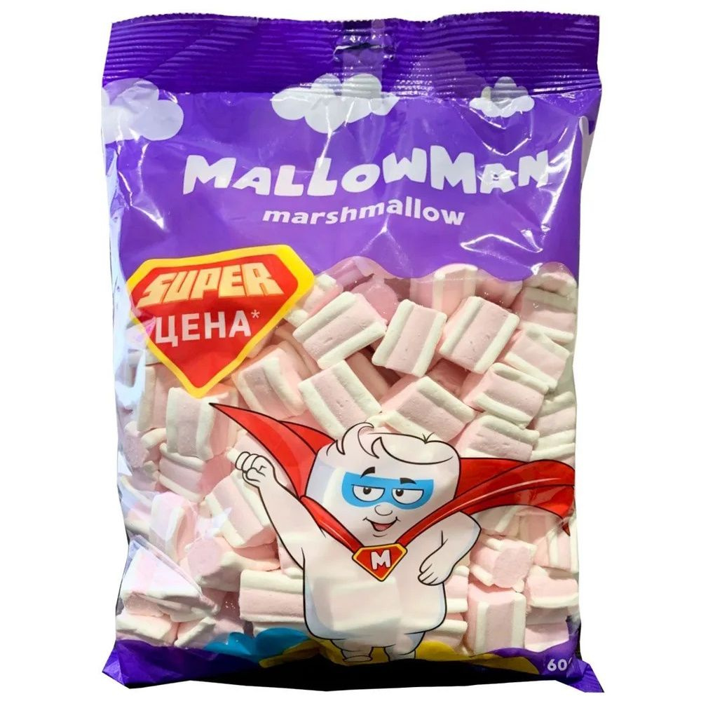 Маршмеллоу зефир жевательный Mallowman с ароматом земляники/ванили 600гр  #1