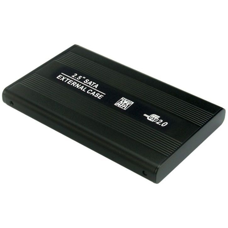 Внешний корпус - бокс SATA - USB2.0 для жесткого диска SSD/HDD 2.5", алюм.-пластик, черный  #1