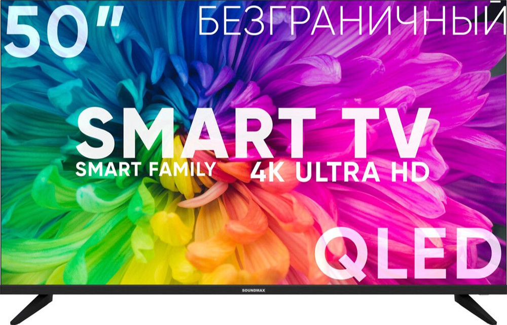 Soundmax Телевизор SM-QLED50T21SU 50" 4K UHD, черный #1